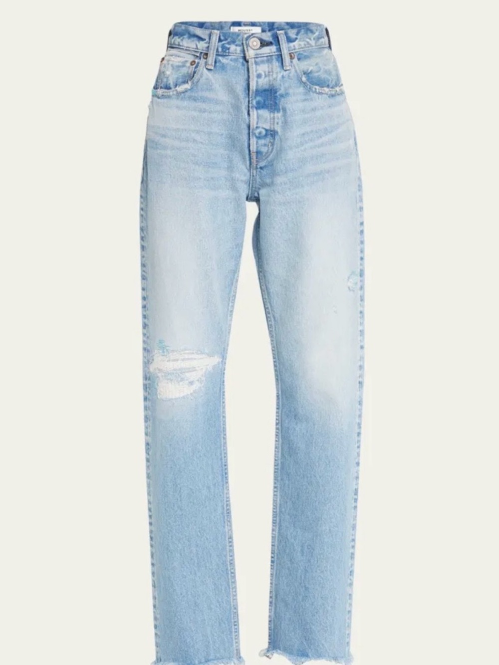 Moussy Vintage Straight Brighton Jeans Size 31 Light Wash High-Rise